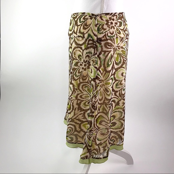 Worthington Petite Floral Skirt Asymmetrical Front - Picture 3 of 6